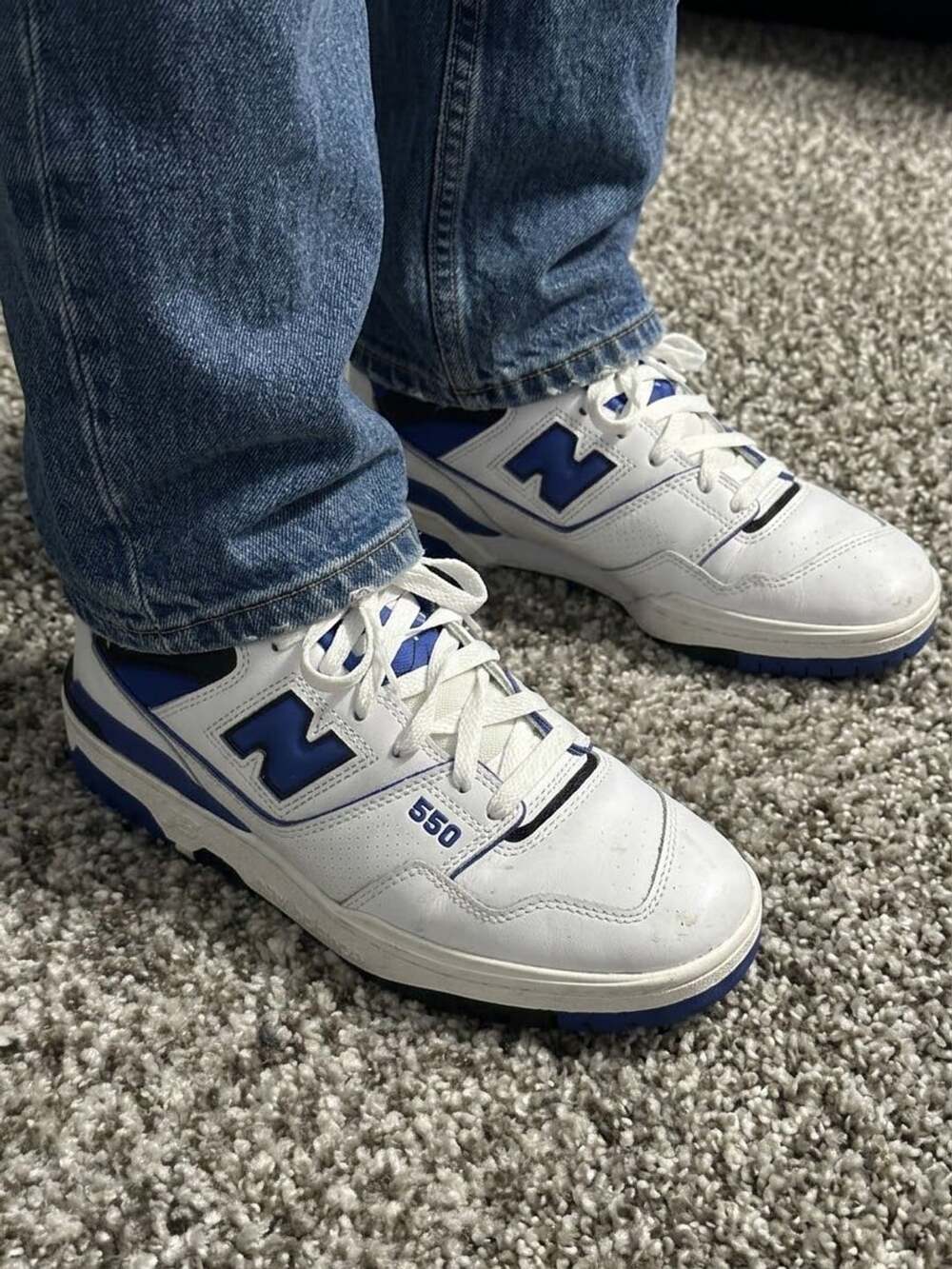 Size 8.5 New Balance 550 White Team Royal BB550SN1